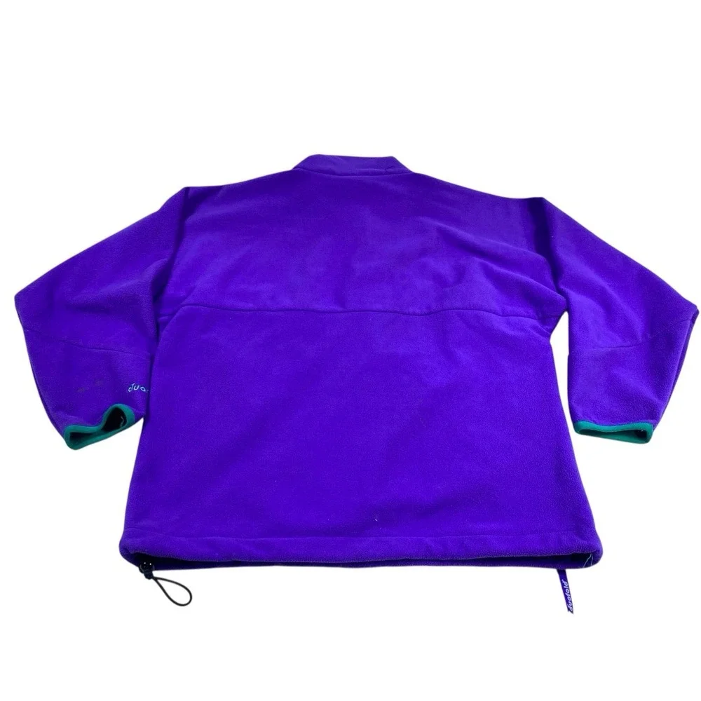 VTG 90s Duofold Ski Jacket Fleece Micro Climate Womens S Purple Teal USA 1/4 Zip
